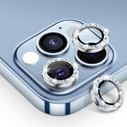 Tensea for iPhone 13 Pro - iPhone 13 Pro Max Camera Lens Protector, 9H Tempered Glass Camera Cover Screen Protector Metal Individual Ring for iPhone 13Pro 6.1 inch iPhone 13 ProMax 6.7 inch 2021