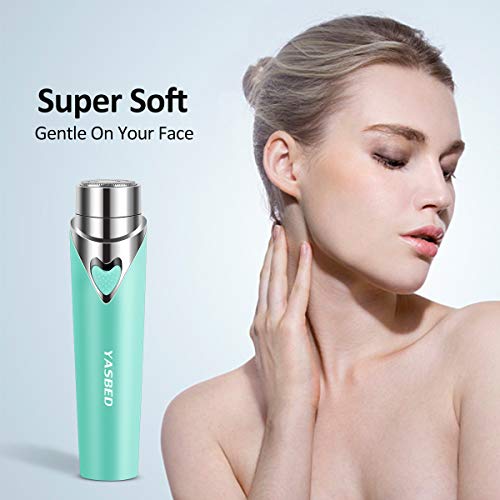 Facial Hair Removal for Women, Painless Hair Remover Lady Trimmer Peach Fuzz Electric Shaver Razor for Face Hair, Upper, Lip, Cheek, Body, Portable Pocket Blue Color (Blue)
