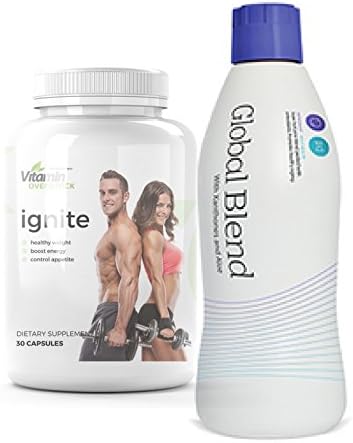 GLOBAL BLEND & IGNITE: Anti-Oxidant & Healthy Aging with Powerful Thermogenic Fat Burner - Max Strength - Xyngular & Vitamin Overstock (30-Day Supply)