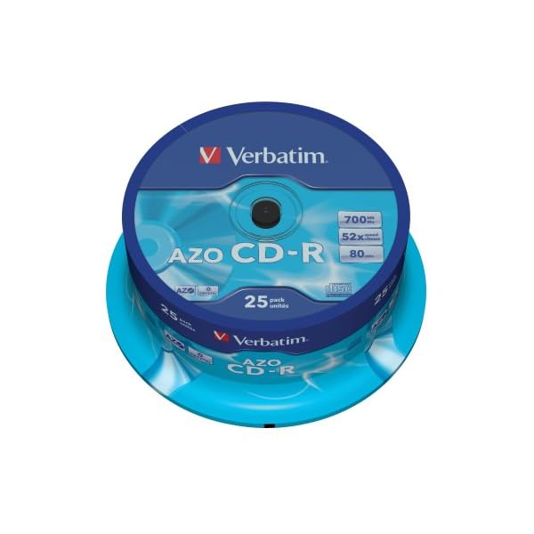Verbatim CD-R AZO Crystal 700 MB, 25er Pack Spindel, CD Rohlinge, 52-fache Brenngeschwindigkeit mit langer Lebensdauer, leere CDs, Audio CD Rohling, für Fotos & Videos & Dokumente – Bild 4