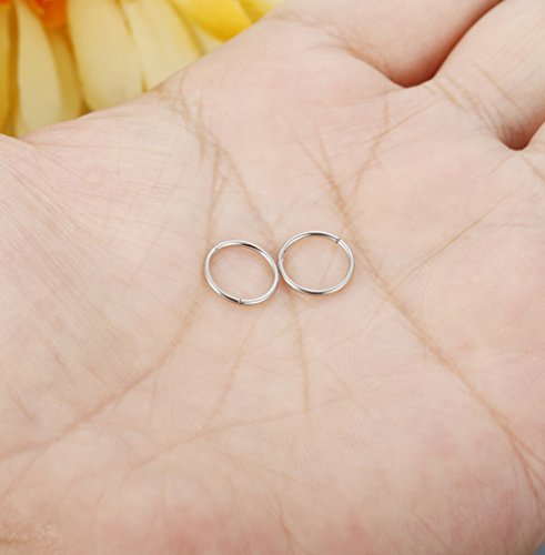 image for Jstyle 1Pair 20G Stainless Steel Hinged Clicker Segment Nose Ring Hoop