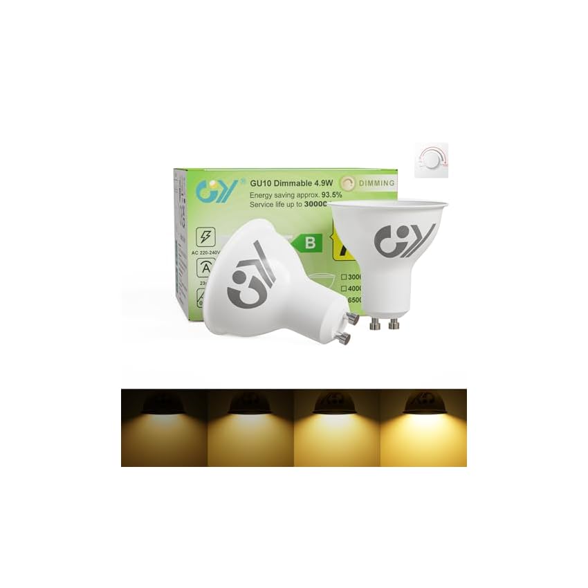 GY Lampadine LED GU10 Dimmerabile, 4.9W (Equivalenti a 75W)