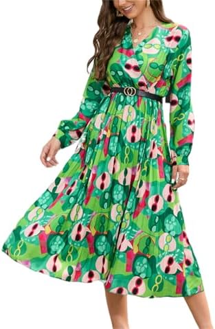 green ruffle dress amazon Amazon.com: HOSIKA Girls Fall Dress Elegant A-Line Flowy Loose Casual Maxi Dresses with Pockets for Kids 6-7 Y Army Green: Clothing, Shoes & Jewelry