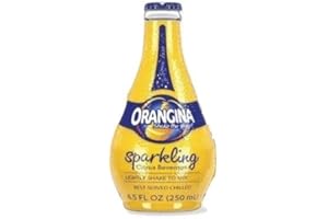 Orangina Sparkling Fruit Drink Made with Real Orange Pulp (8.5oz Glass Bottles (Pack of 12))