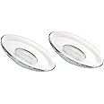 STOBOK 2pcs Clear Coffee Plates Round Cup Saucers Small Glass Plates Snack Plates Coffee Tea Saucer Drinkware Coffee Tea Dish for Home Kitchen