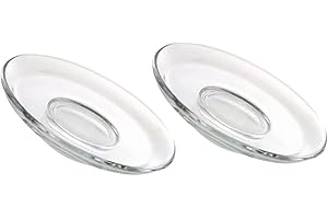 STOBOK 2pcs Clear Coffee Plates Round Cup Saucers Small Glass Plates Snack Plates Coffee Tea Saucer Drinkware Tea Dish for Ho