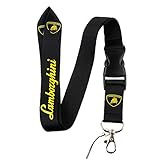 Black & Yellow Logo Keychain Key Chain Black Lanyard Clip with Webbing Strap Quick Release Buckle (PCK-039)