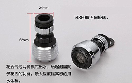 360 Rotate Swivel Faucet Nozzle Water Saving Tap Aerator Diffuser Faucet Nozzle Filter Adapter Diffuser Kitchen Accessories by Staron (A)