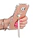 Gravydeals S6 Edge Plus Case，Rose Gold amazing Luxury Rhinestone Diamond Aluminum Metal Frame Electroplate Mirror Effect PC Cover with Pearl Tassels for Samsung Galaxy S6 Edge Plus