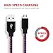 Amoner Micro USB Cable 6FT Nylon Braided Micro USB Charging Cable for Android, Samsung Galaxy, HTC, Nokia, Blackberry, Sony and Other Tablet Smartphone(blue&grey&red,3 Pack)
