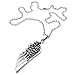 KONOV Mens Angel Wing Stainless Steel Pendant Necklace, Black Silver, 24