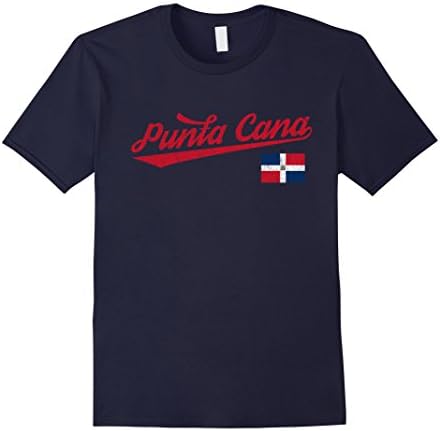 Mens Punta Cana Dominican Republic Flag Distressed T-Shirt Medium Navy