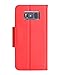 ProCase Galaxy S8 Plus Wallet Case, Flip Kickstand Case with Card Slots Mirror Wristlet, Folding Stand Protective Cover for Samsung Galaxy S8+ 2017 -Red