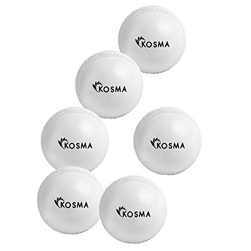 Kosma Set of 6 Wind Ball Cricket Ball | Soft Training Balls | Sports & Outdoors (white)