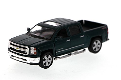 Kinsmart 2014 Chevy Silverado Pick-up Truck, Green 5381D - 1/46 Scale Diecast Model Toy Car