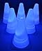 GlowCity Light-Up Soccer Training Cones – 6 x 7-inch Super-Bright LED Agility Drill Cones – for Basketball, Athletics and Glow-in-The-Dark Practice - Batteries Included (6 Pack) (Blue)