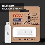 TCELL Push 128GB USB 3.2 Gen1 Flash Drive White Retractable Speed 100MB/s view 7