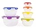 Neoflam Food Storage Plastic Bowls with Lids, 12 Piece Set - Kitchen Foundations, Nestable, Stackable, BPA-Free, Snap Lock, Airtight, Rainbow, Mixing, Food Prep, Containers
