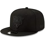 Chicago Bears Hat NFL New Era Black on Black Alternate Logo 9FIFTY Snapback Adjustable Cap Adult One Size