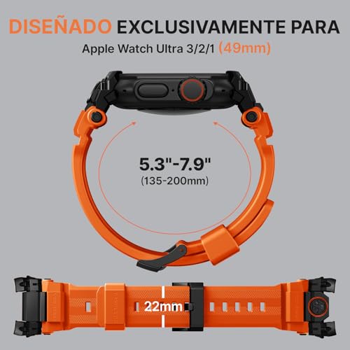 Bandletic Compatible with Apple Watch Band Ultra 3 2 1 49mm, Soft Silicone Sport Comfort Resistant Breathable Band with Protective Film, Only for iWatch Ultra 49mm Bands for Men Women