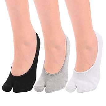 Download Women's 3 Pairs No Show Two Toe Socks Low Cut Casual Socks ...