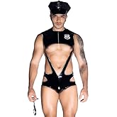 NOROYOY Men's cosplay Sexy Underwear police Costume Lingerie Pajamas Uniform bar Nightclub Stage Performance party Christmas