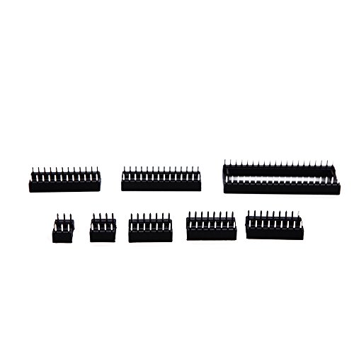 Eowpower 150Pcs 2.54mm Pitch DIP IC Sockets Adaptor Assortment Kit 6,8,14,16,18,24,28,40 Pin