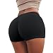 Kollmert Hot Pants, Women Butt Lifting Sport Gym Workout Waistband Skinny Yoga Shorts (S, Black)