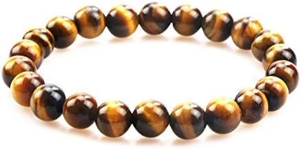 Natural Gemstone Semi Precious Round Beads Bracelet 8mm Handmade Stretch Bracelet Unisex Jewelry