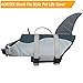 AOFITEE Dog Life Jacket, Shark Dog Life Vest for Swimming Boating, High Flotation Pet Lifesaver with Rescue Handle, Reflective French Bulldog Lifejacket, Life Jackets for Small Medium Large Dogs, M