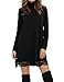 Leadingstar Women Scoop/Turtleneck Long Sleeve Irregular Lace Splice Shirt Dress