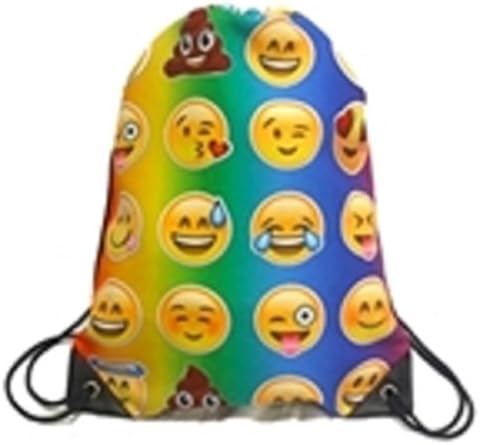 Sling Bag PE Sports Backpack Emoji Emoticon Canvas School Work Travel Lightweight Green