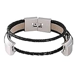 For Fitbit Alta and Alta HR Bands, bayite Leather Bands Metal Clasp Fitbit Alta Replacement Accessory Bracelet Black Brown Pink Large Small
