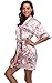 season dressing Floral Satin Kimono Robes Short Bridesmaid Robe for Parties Wedding Robes, Pink S/M