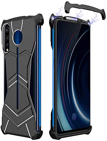 TONW FASHION Phone Case R-JUST Magnet Adsorption Metal Polished Texture Phone Case for VIVO iQOO (Black) (Color : Black)