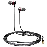 AUKEY Earbuds, In-Ear Wired Headphones with Metal Housing and Built-In Microphone for Smartphones, Laptops, and More