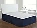 Luxury Hotel Tailored Bed Skirt, Box Pleats, 14 Inch Drop, Twin, Navy