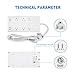 Etekcity 6-Outlet Surge Protector Power Strip with 4 USB Charging Ports, 5610 Joules, 6 Ft Long Cord & Mounting Holes, 750℃ Flame-Retardant, FCC Certified, ETL Listed, White