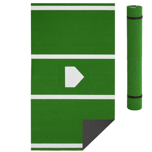 Garvee 6 x 4 ft Baseball Hitting Mat,Softball Hitting Mat with Home Plate and A…
