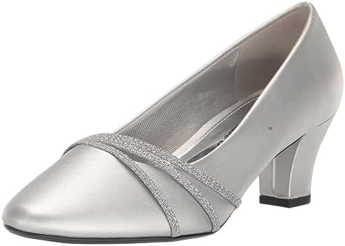 easy street silver dress shoes Easy Street Womens Shoes Size 9 1/2 Moonlight Evening Dress Silver Pump NIB
