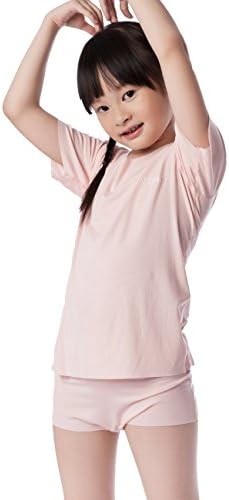 Nasse Girls Short Sleeve Modal Soft Tee Crew Neck T-Shirts /Free-Cut Undershirts (XL, Light orange)