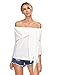SheIn Women's Off Shoulder Foldover Tie Front Tunic Top Blouse