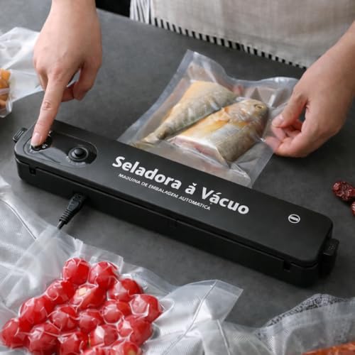 Seladora a Vácuo Elétrica para Alimentos Compacta, Durável e Econômica | Conserva Carnes, Grãos, Legumes e Queijos por Muito Mais Tempo