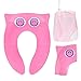 Portable Potty Seat on Toilet, Opret Foldable Travel Potty Training Seat with Large Non Slip Silicone Pads Reusable, for Toddlers Boys Girls with Carrying Bag, Pink