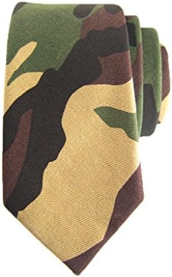DIBI Mens Ties Slim Army Woodland Camoflauge Multi