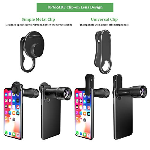image for Phone Camera Lens,Kaiess 4 in 1 Cell Phone Lens Kit - 14X Zoom Telepho