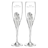 Personalized Sparkling Love Champagne Flutes - Canopy Street - Custom Engraved Set of 2 (10005P)