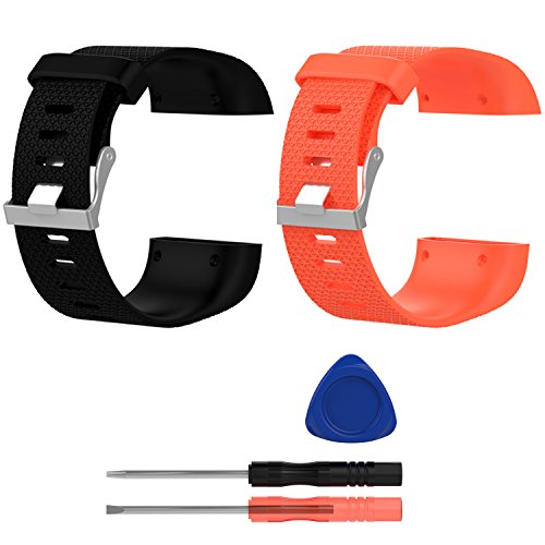 Replacement Bands for Fitbit Surge, Large, Silicone Wristbands/straps for Fitbit Surge Fitness Superwatch, 2pcs: F