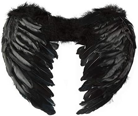 DAZONE Black Angel Feather Wings Costume