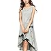 YESIDO Women Vintage Chinese-Style Cotton Linen Sleevessless A-Line Long Dress
